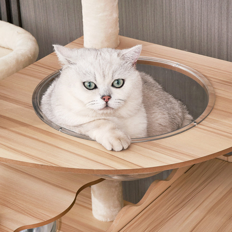 Modern Scandinavian Rectangular MDF Acrylic Multi-Functional Cat Tree-Orizon Depot