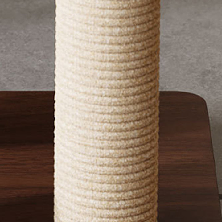 Scandinavian Round Rubberwood Multi-Functional Cat Tree for Living Room-Orizon Depot