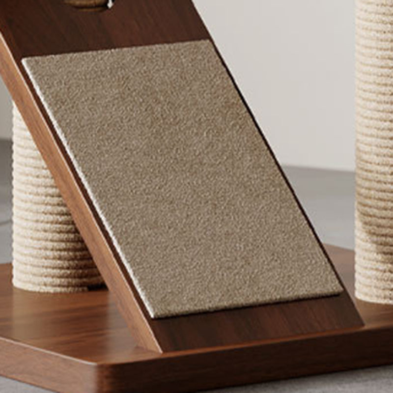 Scandinavian Round Rubberwood Multi-Functional Cat Tree for Living Room-Orizon Depot