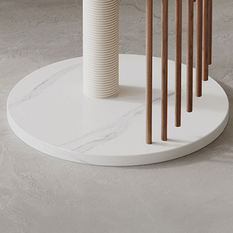 Art Deco Round Rubberwood Cat Tree with Spiral Design for Living Room-Orizon Depot