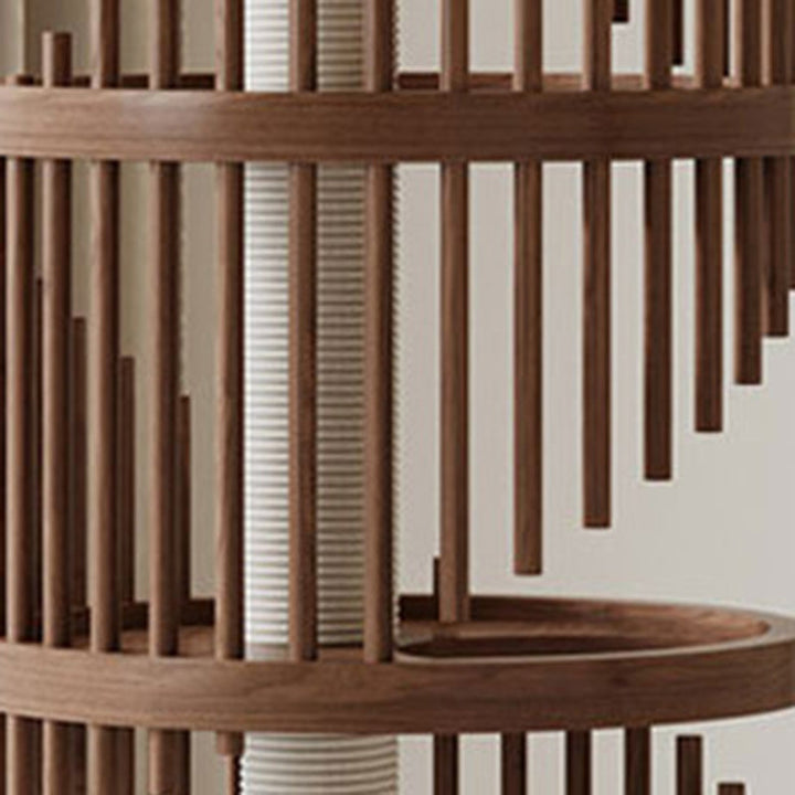 Art Deco Round Rubberwood Cat Tree with Spiral Design for Living Room-Orizon Depot