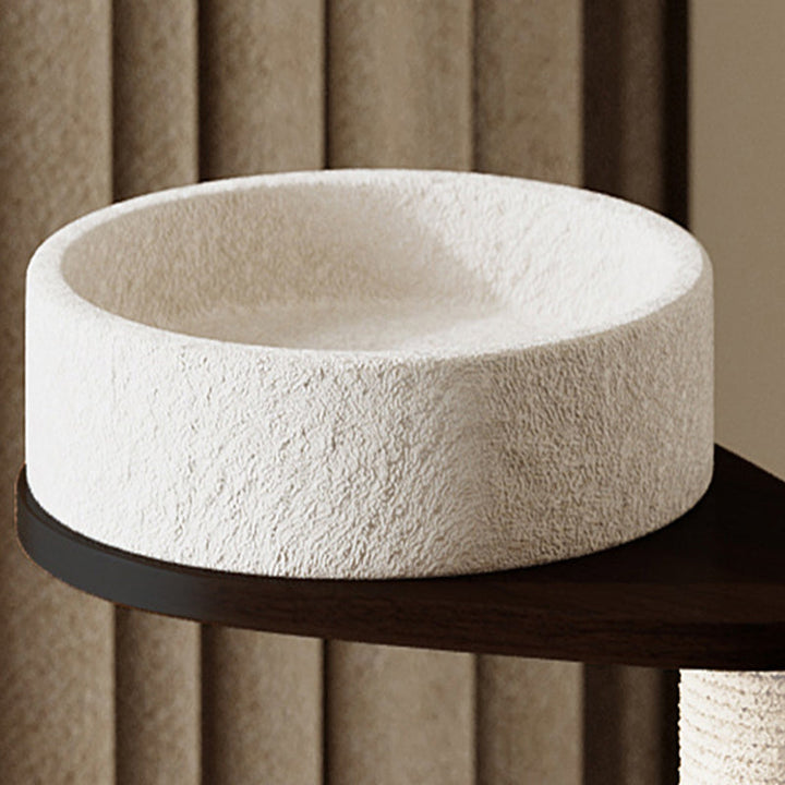 Modern Scandinavian Round Plywood Cat Tree with Stone Slab for Living Room-Orizon Depot