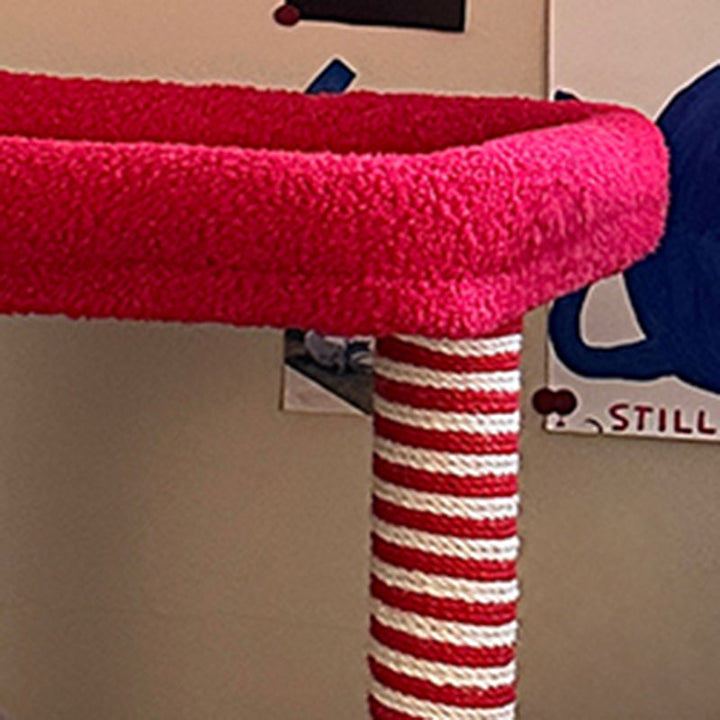 Colorful Multi-Functional Cat Tree with Velvet Fabric for Living Room-Orizon Depot