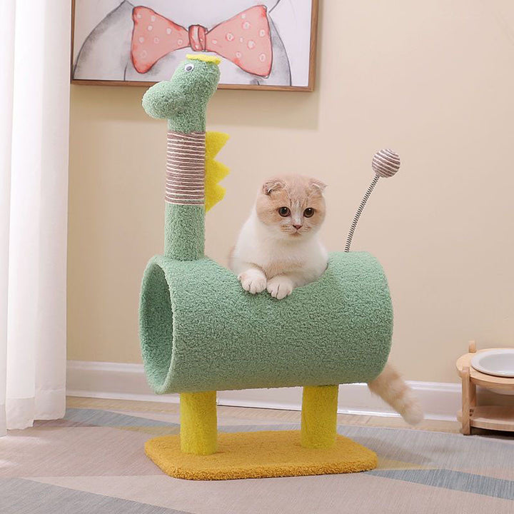 Modern Multi-Functional Cat Tree with Chicken & Dinosaur Design-Orizon Depot