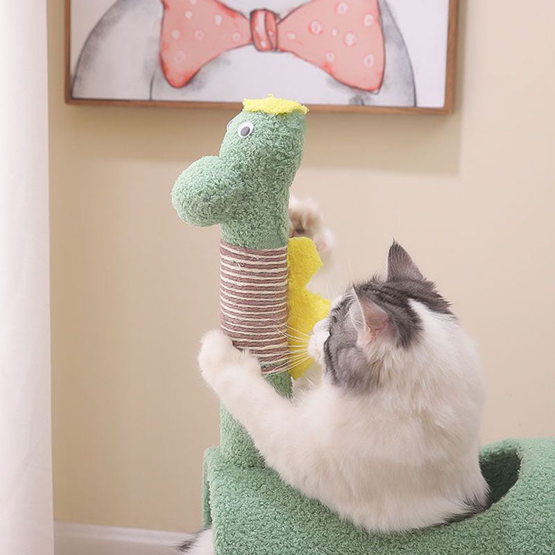 Modern Multi-Functional Cat Tree with Chicken & Dinosaur Design-Orizon Depot