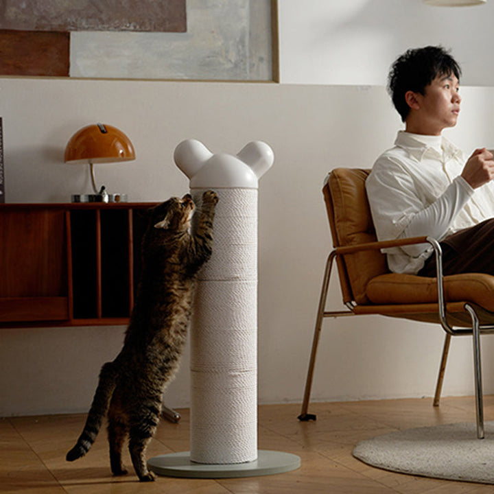 Modern Cylinder Cat Tree with HDPE Paper and Steel for Bedroom-Orizon Depot