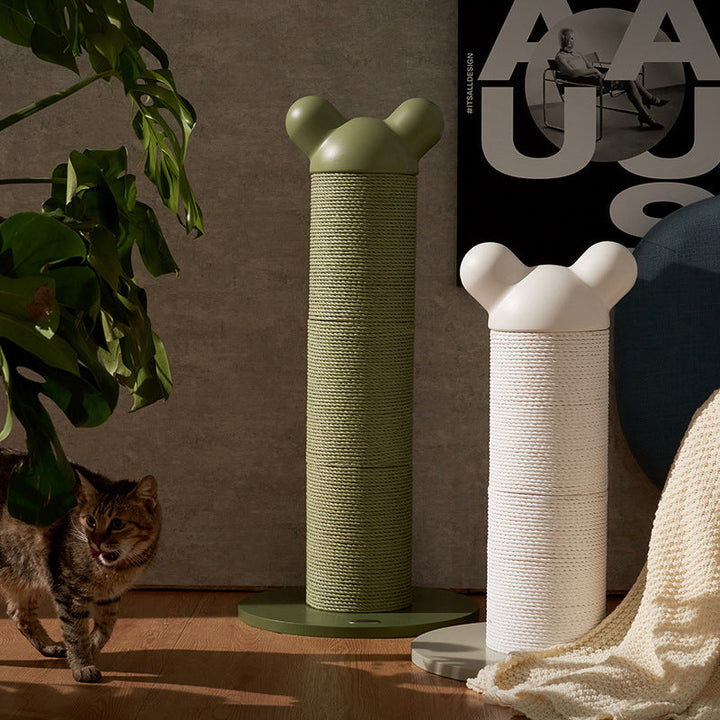 Modern Cylinder Cat Tree with HDPE Paper and Steel for Bedroom-Orizon Depot