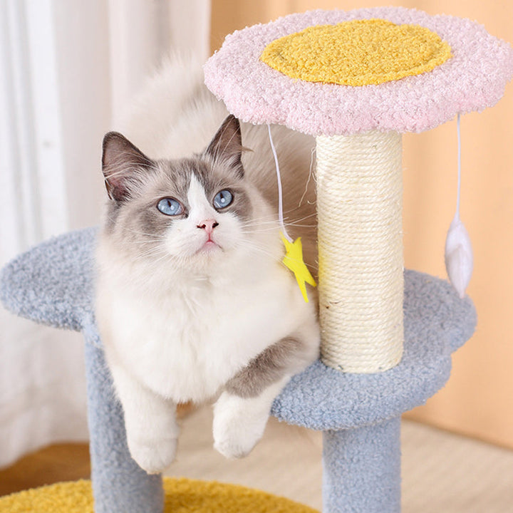 Modern 4-Tier Cat Tree with Star & Moon Design for Living Room-Orizon Depot