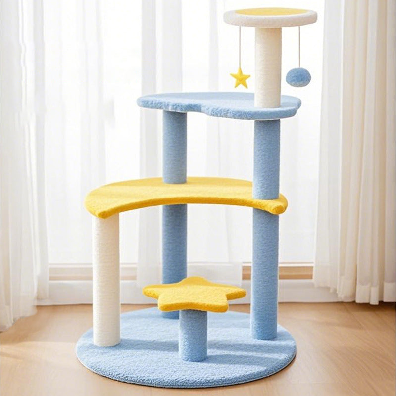 Modern 4-Tier Cat Tree with Star & Moon Design for Living Room-Orizon Depot