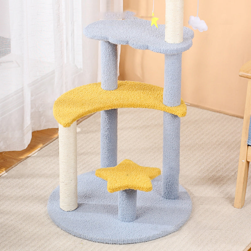 Modern 4-Tier Cat Tree with Star & Moon Design for Living Room-Orizon Depot