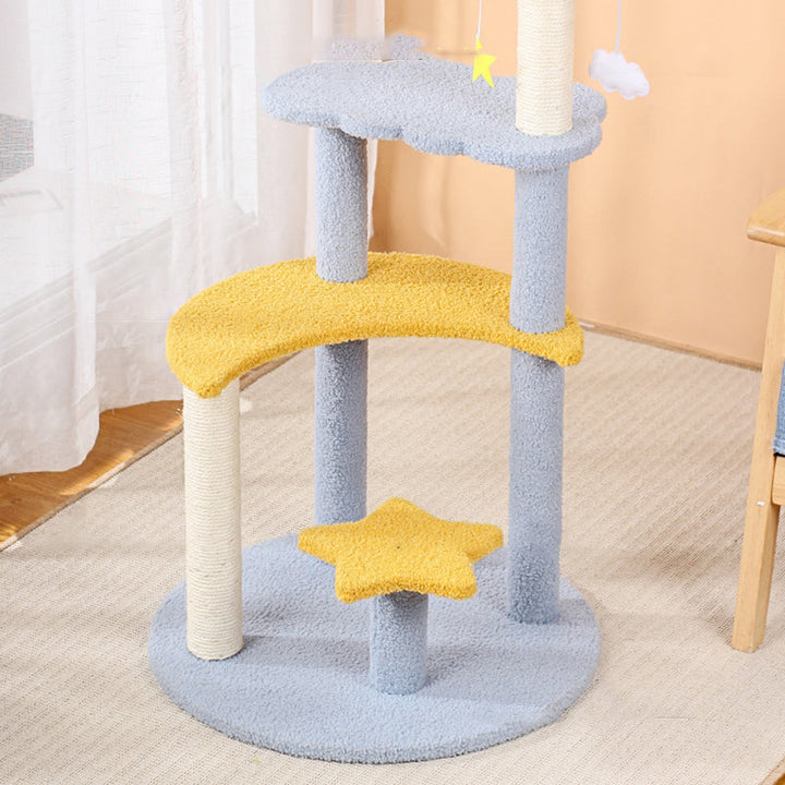 Modern 4-Tier Cat Tree with Star & Moon Design for Living Room-Orizon Depot