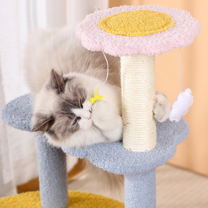 Modern 4-Tier Cat Tree with Star & Moon Design for Living Room-Orizon Depot