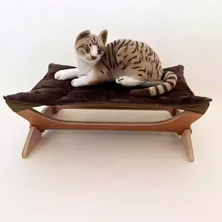 Scandinavian Multi-Layer Solid Wood Cat Bed for Bedroom & Living Room-Orizon Depot