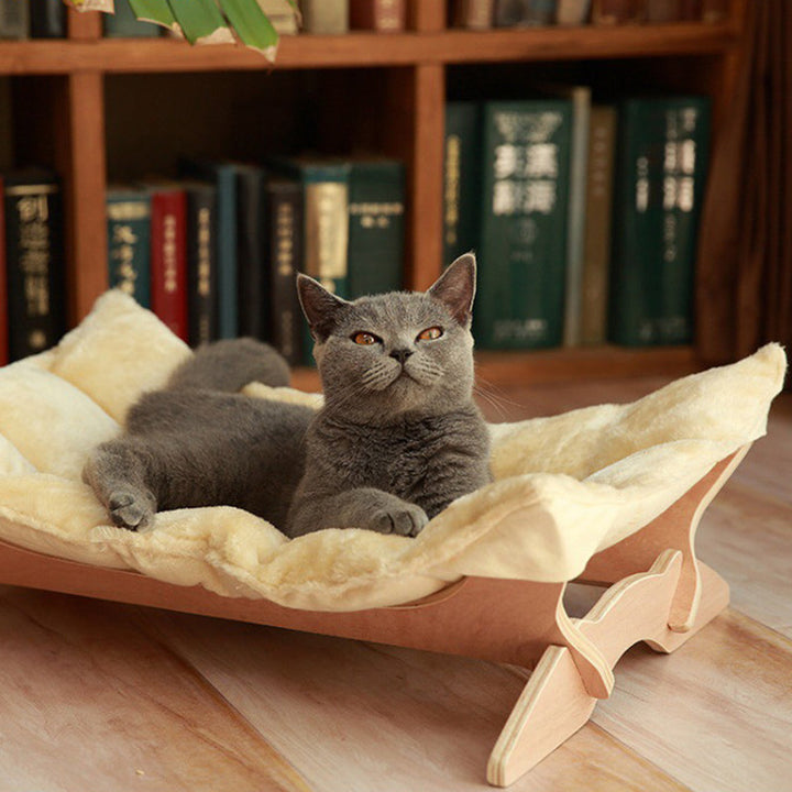 Scandinavian Multi-Layer Solid Wood Cat Bed for Bedroom & Living Room-Orizon Depot
