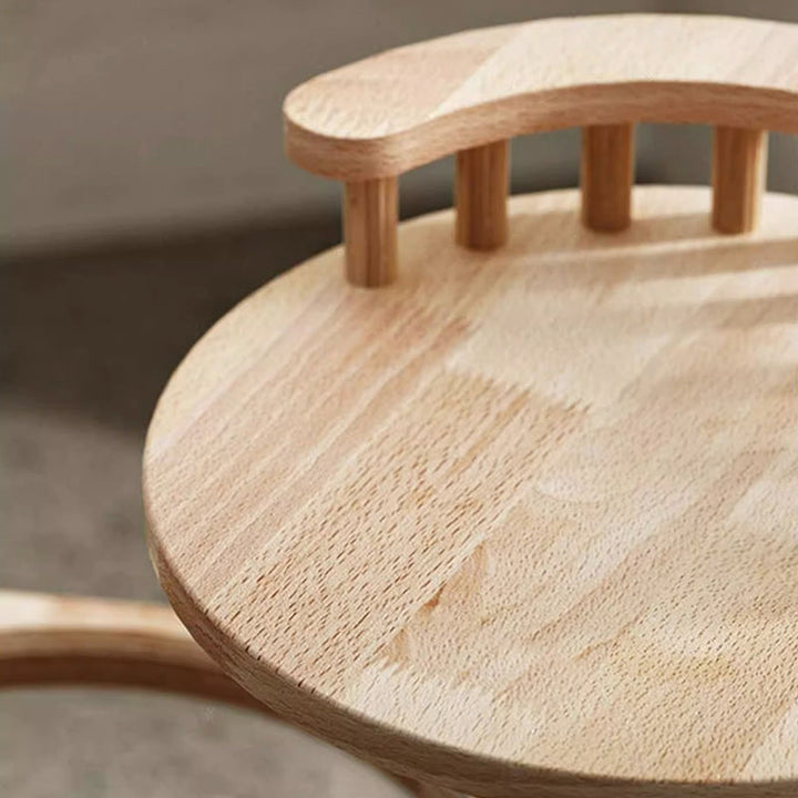 Scandinavian Round Rubberwood 4-Tier Cat Tree for Living Room-Orizon Depot