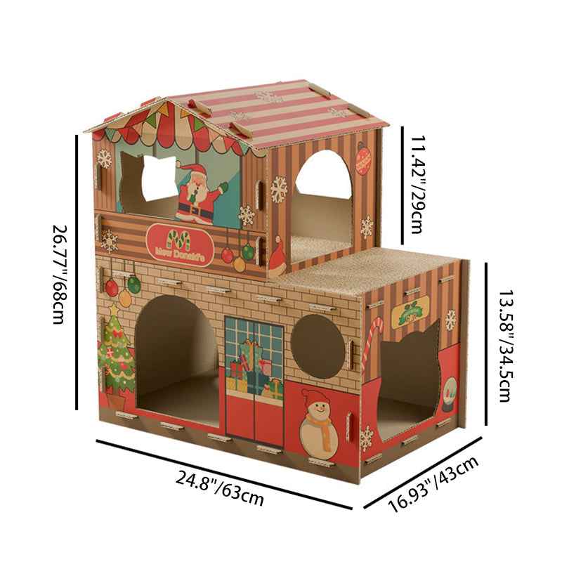 Modern Rectangular Cat Scratcher and Bed 2-Tier for Living Room-Orizon Depot