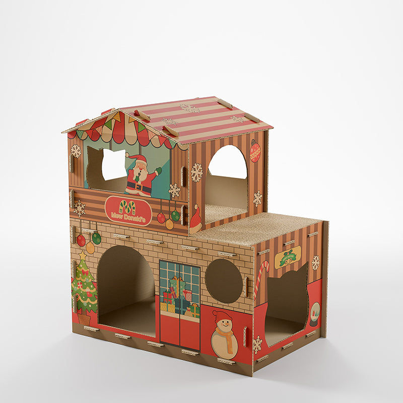 Modern Rectangular Cat Scratcher and Bed 2-Tier for Living Room-Orizon Depot