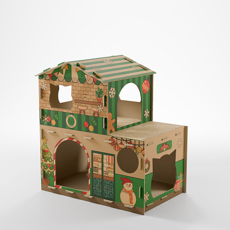 Modern Rectangular Cat Scratcher and Bed 2-Tier for Living Room-Orizon Depot
