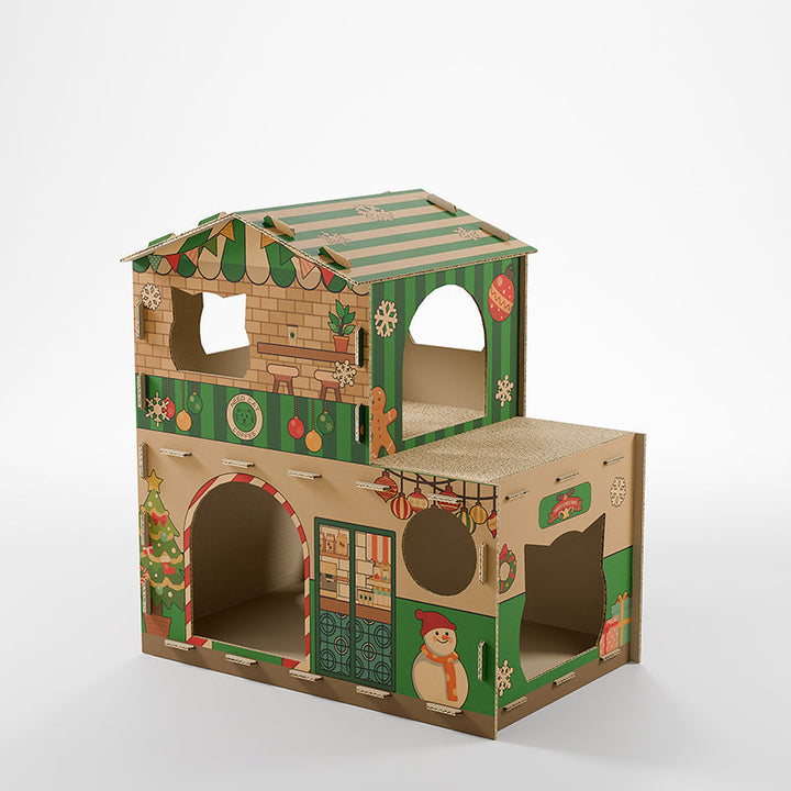 Modern Rectangular Cat Scratcher and Bed 2-Tier for Living Room-Orizon Depot