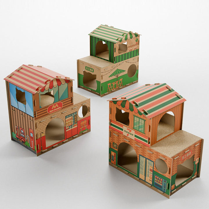 Modern Rectangular Cat Scratcher and Bed 2-Tier for Living Room-Orizon Depot
