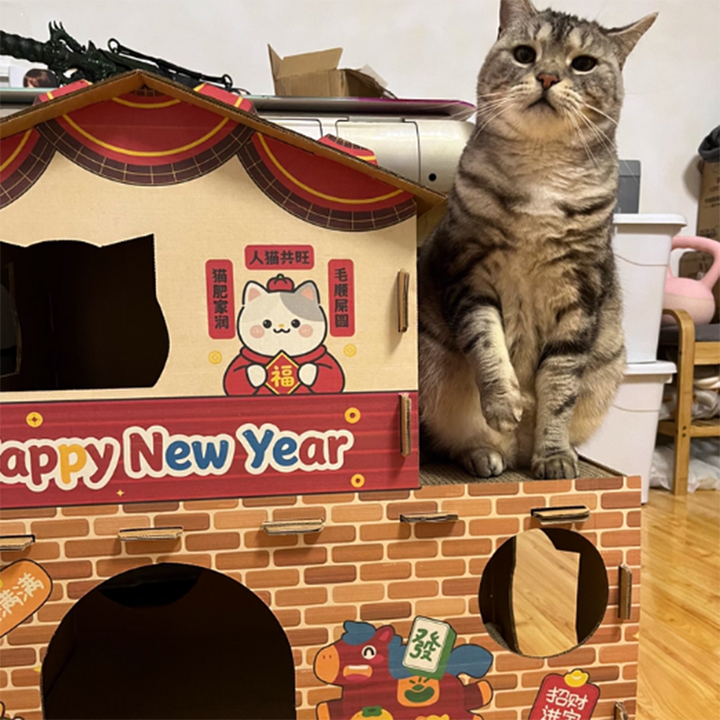 Modern Rectangular Cat Scratcher and Bed 2-Tier for Living Room-Orizon Depot