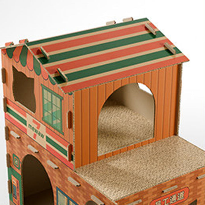 Modern Rectangular Cat Scratcher and Bed 2-Tier for Living Room-Orizon Depot