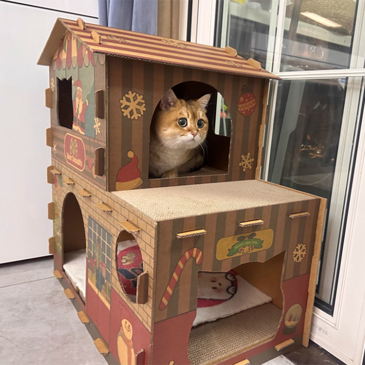 Modern Rectangular Cat Scratcher and Bed 2-Tier for Living Room-Orizon Depot