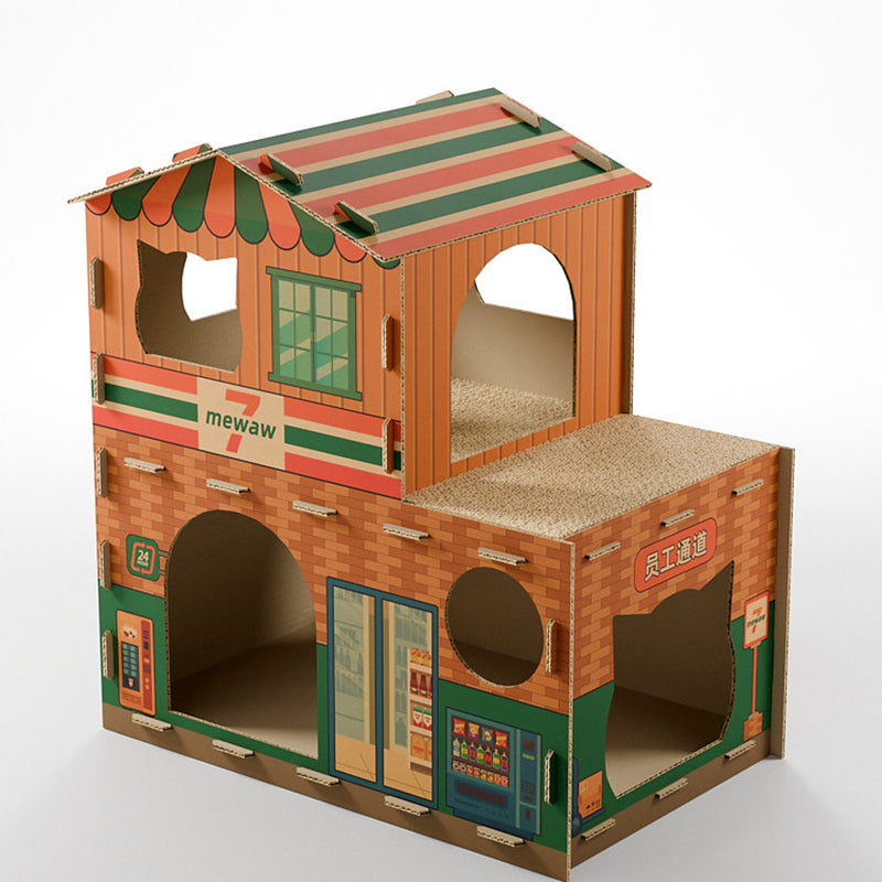 Modern Rectangular Cat Scratcher and Bed 2-Tier for Living Room-Orizon Depot