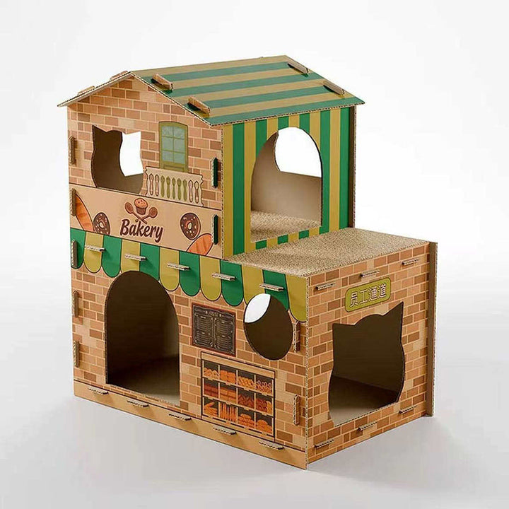 Modern Rectangular Cat Scratcher and Bed 2-Tier for Living Room-Orizon Depot