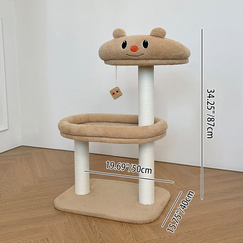 Stylish Rectangular Medium-Density Fiberboard Cat Tree for Living Room-Orizon Depot