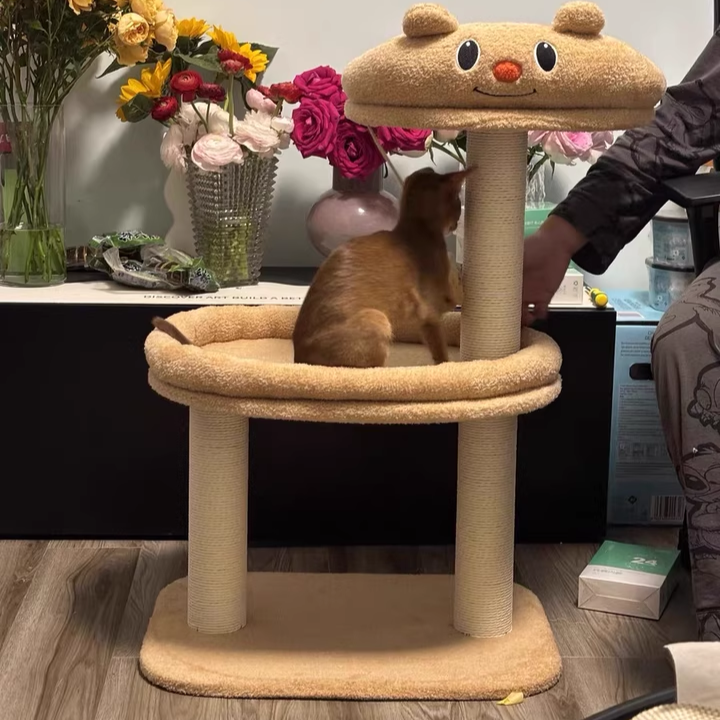 Stylish Rectangular Medium-Density Fiberboard Cat Tree for Living Room-Orizon Depot