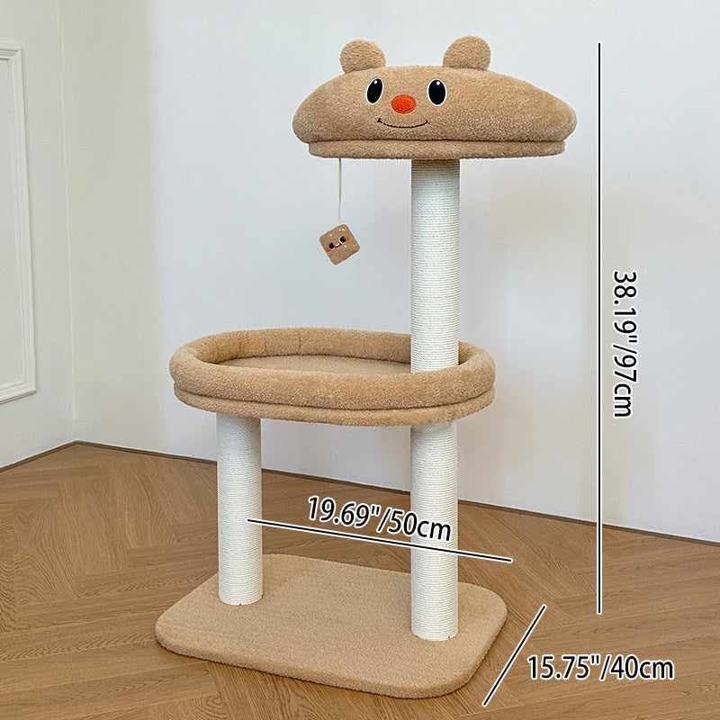 Stylish Rectangular Medium-Density Fiberboard Cat Tree for Living Room-Orizon Depot