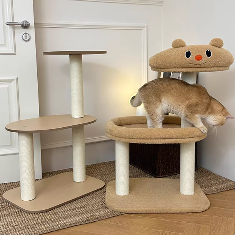 Stylish Rectangular Medium-Density Fiberboard Cat Tree for Living Room-Orizon Depot