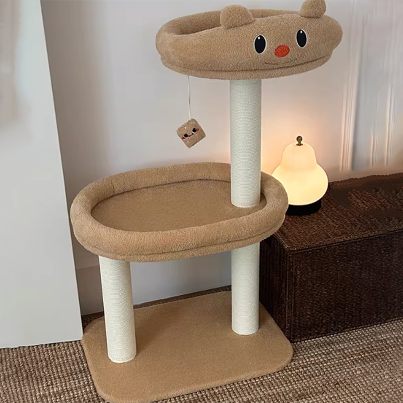 Stylish Rectangular Medium-Density Fiberboard Cat Tree for Living Room-Orizon Depot