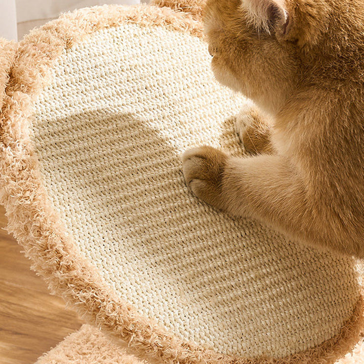 Scandinavian 3-Tier Cat Tree with Natural Wood and Velvet Fabric-Orizon Depot