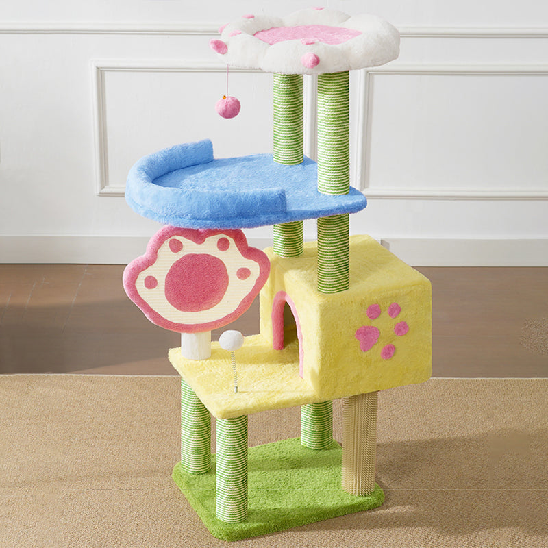 Modern Multi-Functional Cat Tree with Velvet Fabric and Sisal-Orizon Depot