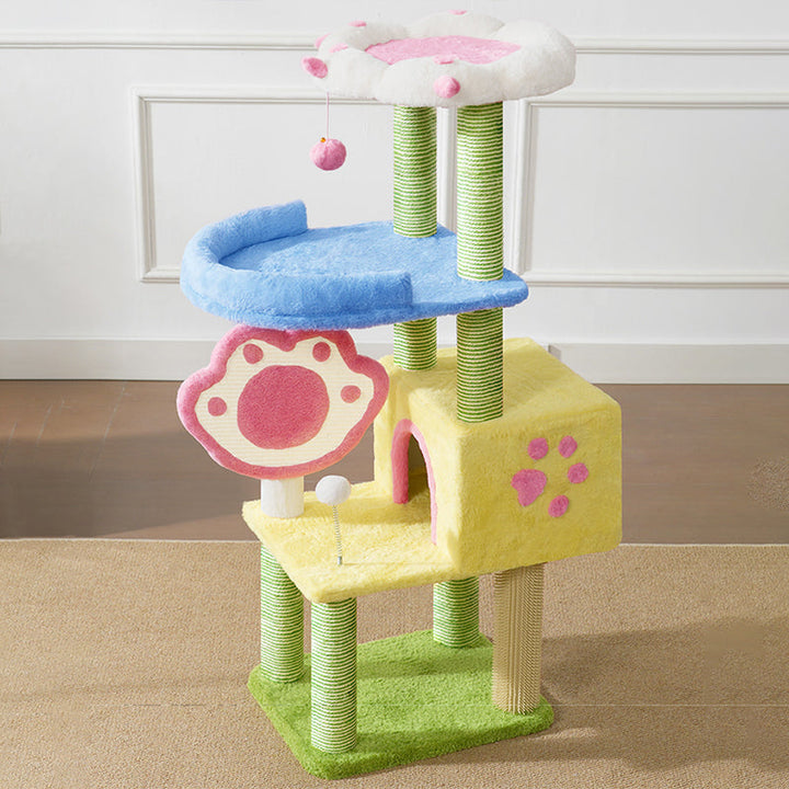 Modern Multi-Functional Cat Tree with Velvet Fabric and Sisal-Orizon Depot