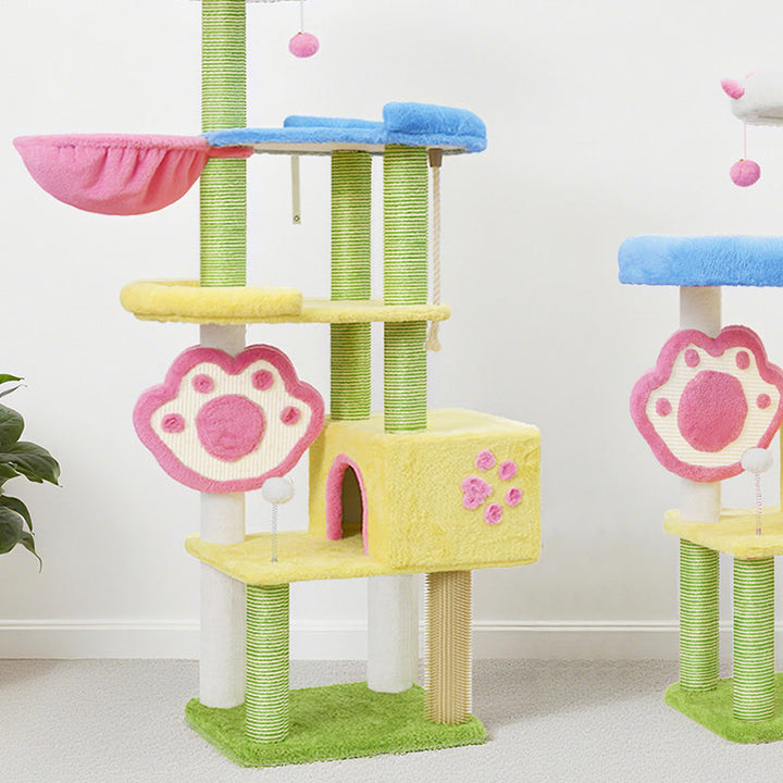 Modern Multi-Functional Cat Tree with Velvet Fabric and Sisal-Orizon Depot