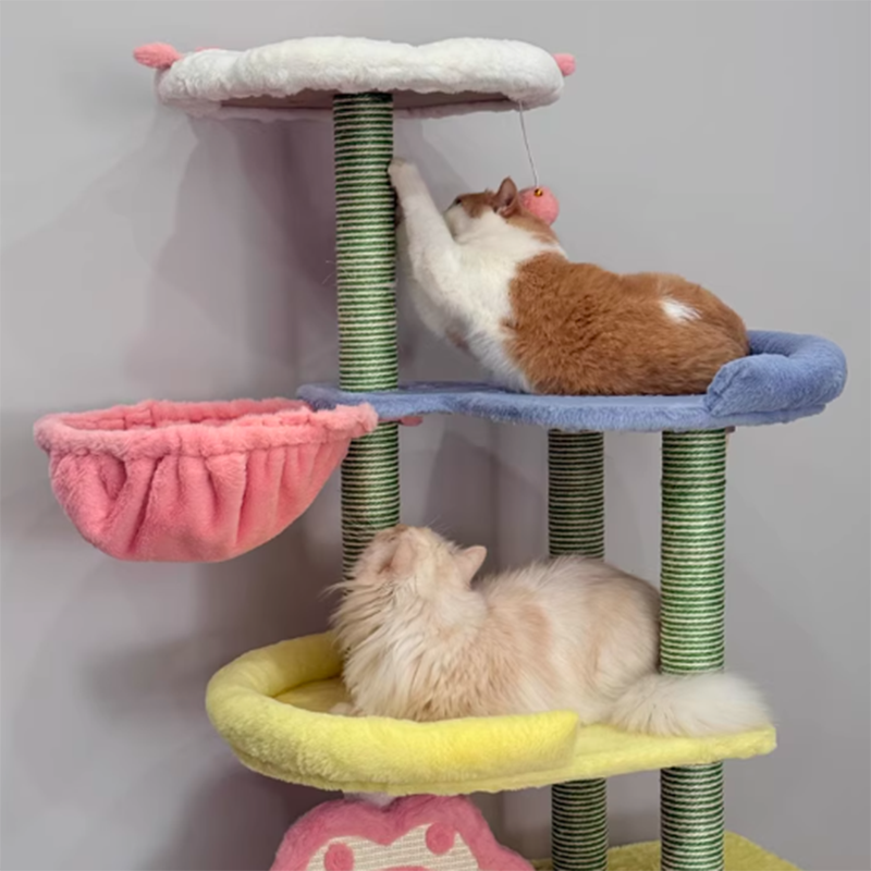 Modern Multi-Functional Cat Tree with Velvet Fabric and Sisal-Orizon Depot