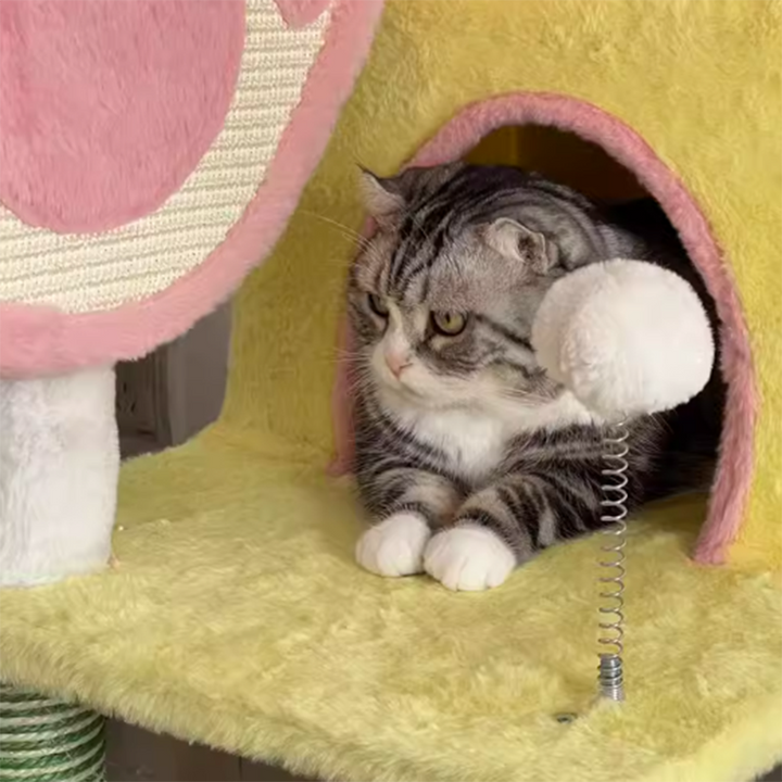 Modern Multi-Functional Cat Tree with Velvet Fabric and Sisal-Orizon Depot