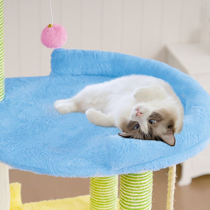Modern Multi-Functional Cat Tree with Velvet Fabric and Sisal-Orizon Depot