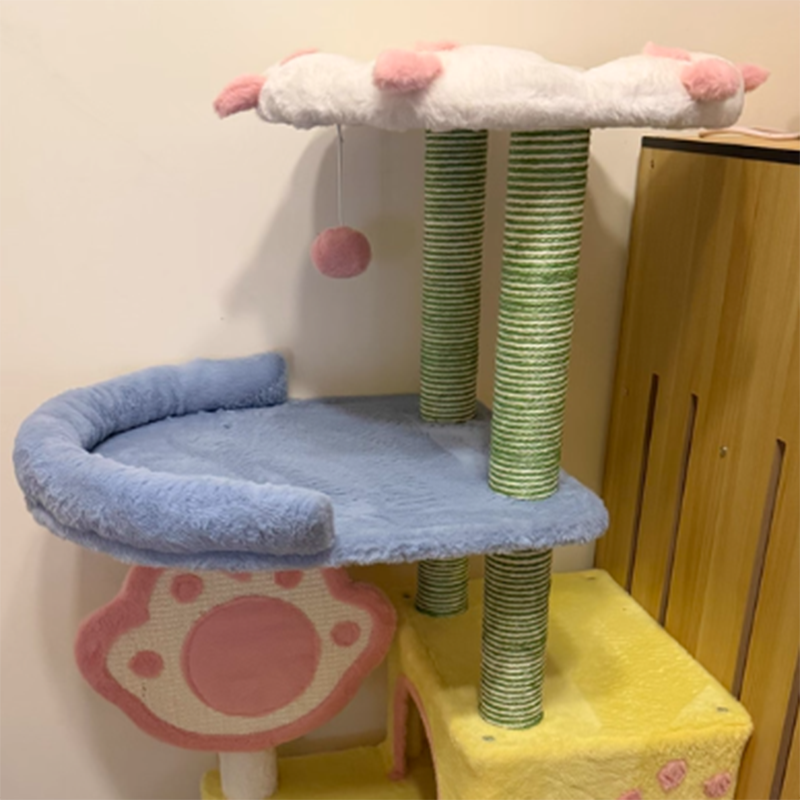 Modern Multi-Functional Cat Tree with Velvet Fabric and Sisal-Orizon Depot