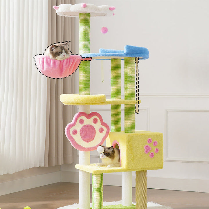 Modern Multi-Functional Cat Tree with Velvet Fabric and Sisal-Orizon Depot