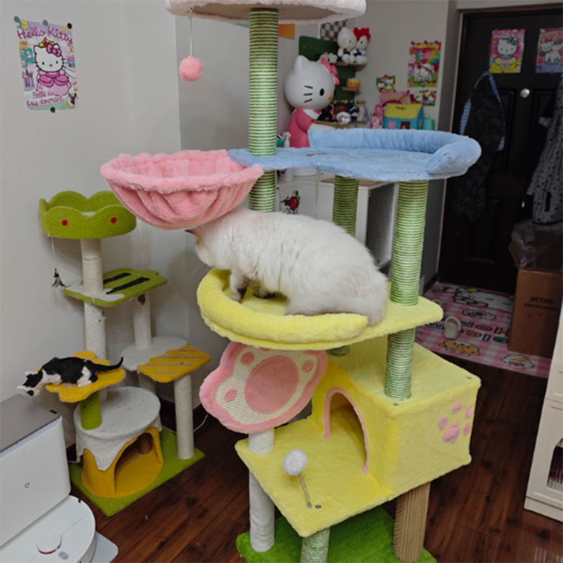 Modern Multi-Functional Cat Tree with Velvet Fabric and Sisal-Orizon Depot