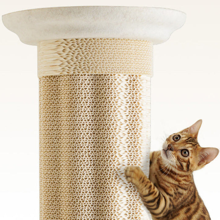 Modern Scandinavian Round Cat Scratcher Tree with Hemp Rope and Felt-Orizon Depot
