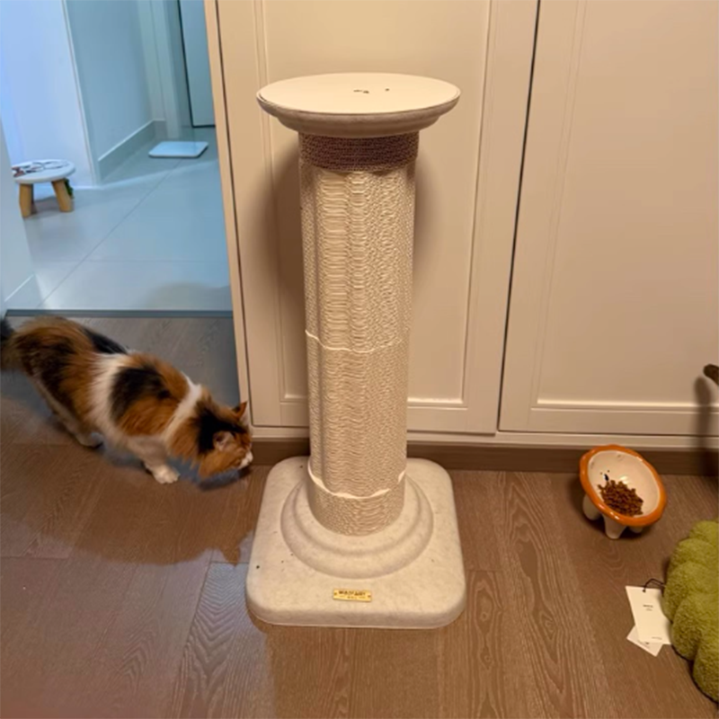 Modern Scandinavian Round Cat Scratcher Tree with Hemp Rope and Felt-Orizon Depot