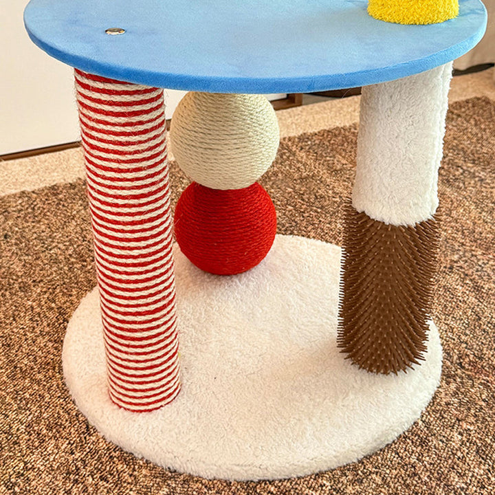 Modern 2-Tier Cat Tree with Velvet Fabric and Hemp Rope for Living Room-Orizon Depot