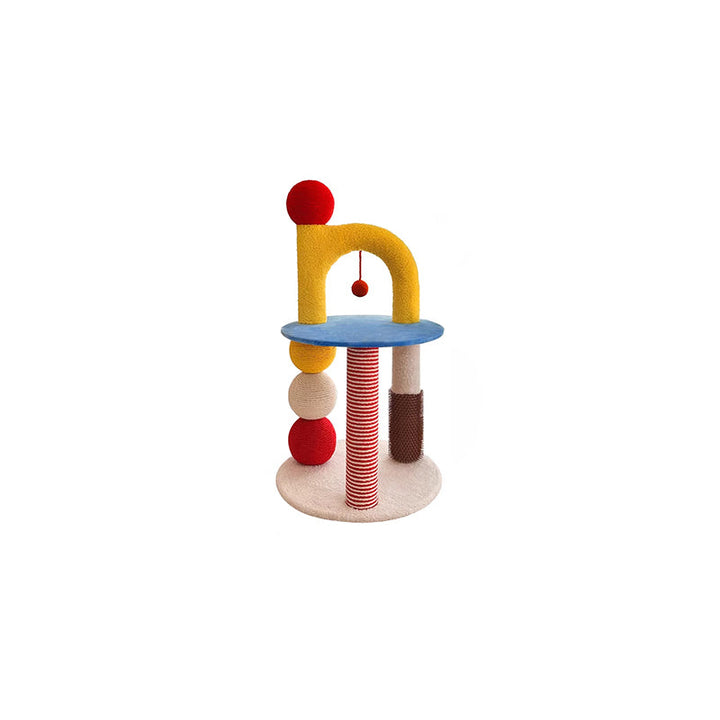 Modern 2-Tier Cat Tree with Velvet Fabric and Hemp Rope for Living Room-Orizon Depot