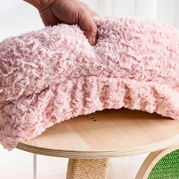 Modern Multi-Layer Cat Tree with Solid Wood and Velvet Fabric, 3-Tier-Orizon Depot