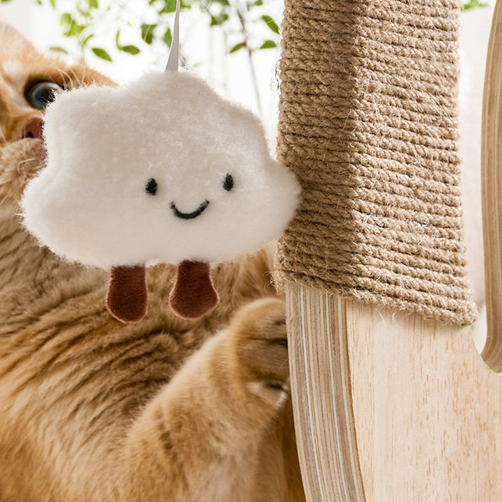 Modern Multi-Layer Cat Tree with Solid Wood and Velvet Fabric, 3-Tier-Orizon Depot